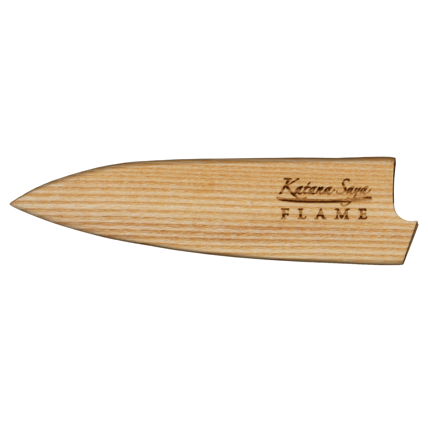 Katana Saya Flame 12cm Utility Knife Olive Wood