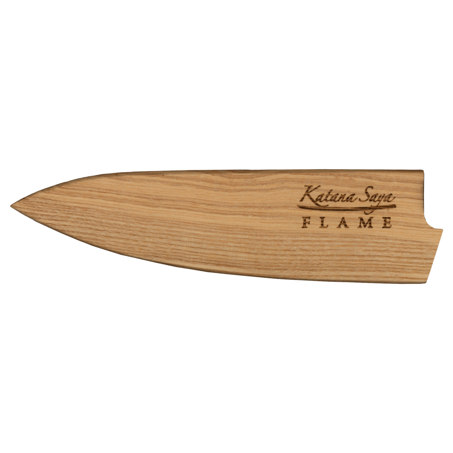 Katana Saya Flame 15cm Chef's Knife Olive Wood