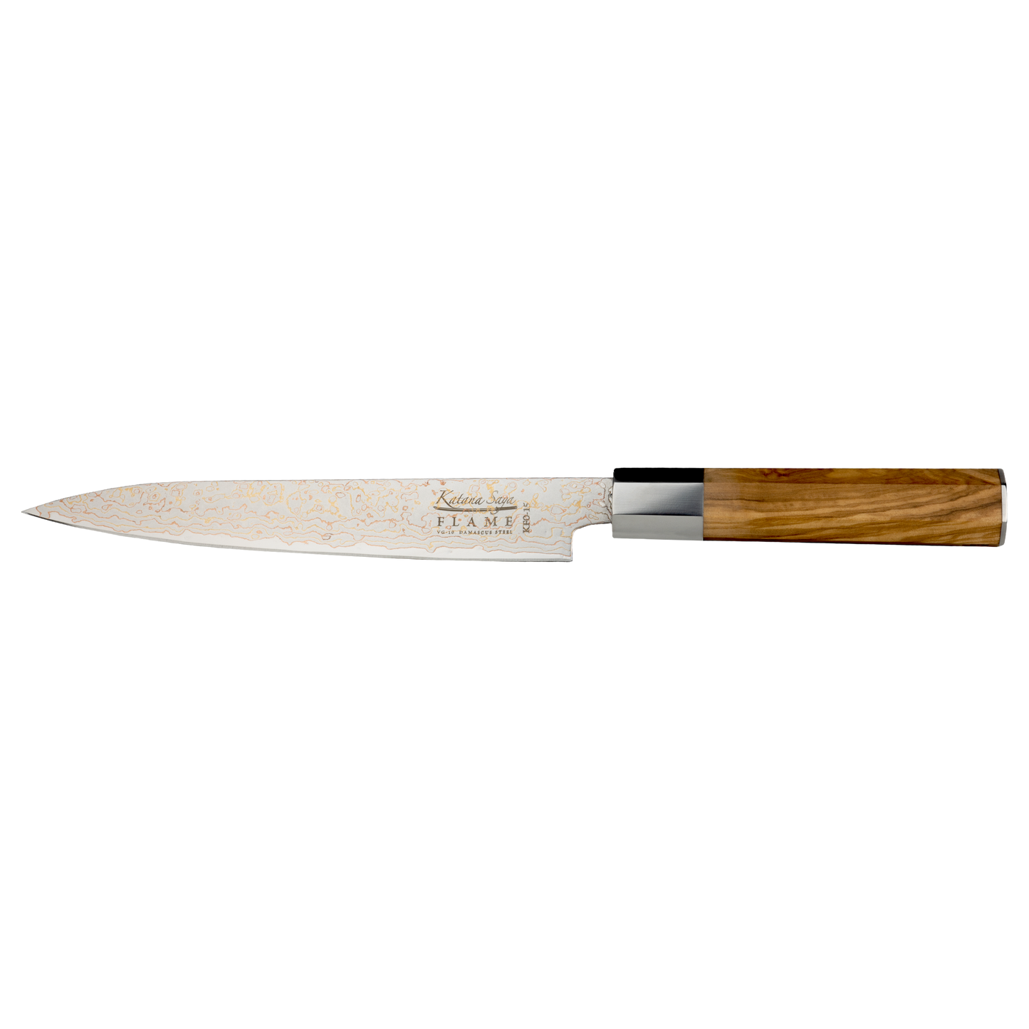 Katana Flame 20cm Carving Knife Olive Wood