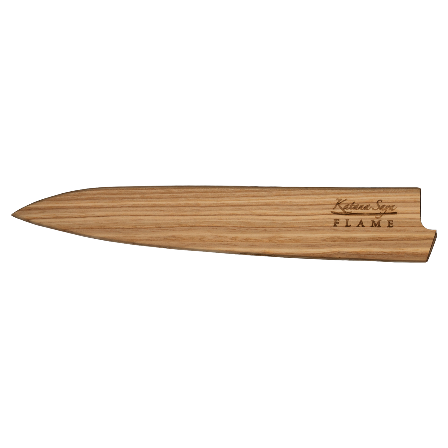 Katana Saya Flame 20cm Carving Knife Olive Wood