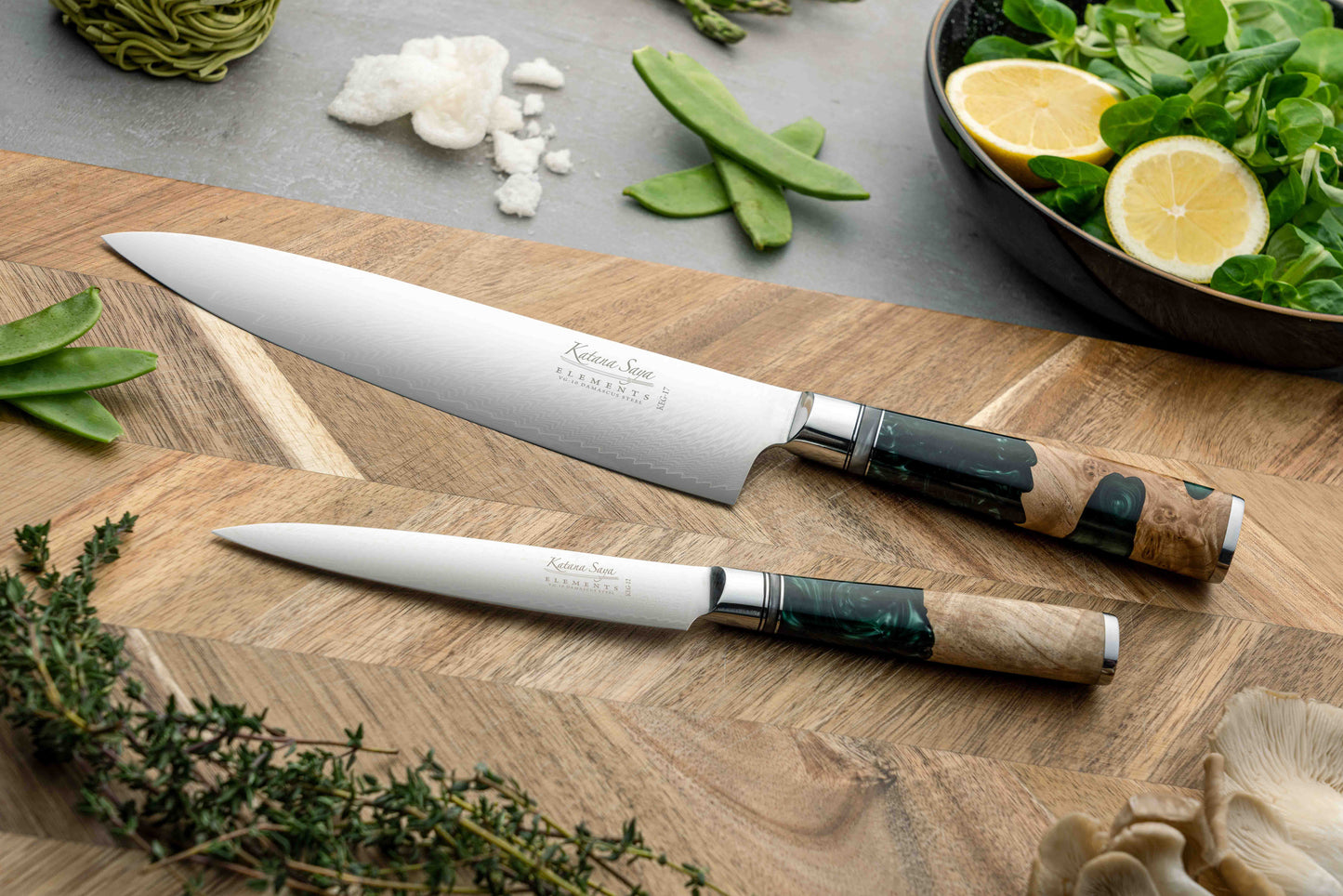 Katana Saya Elements Rainforest 3 Pce Knife Set
