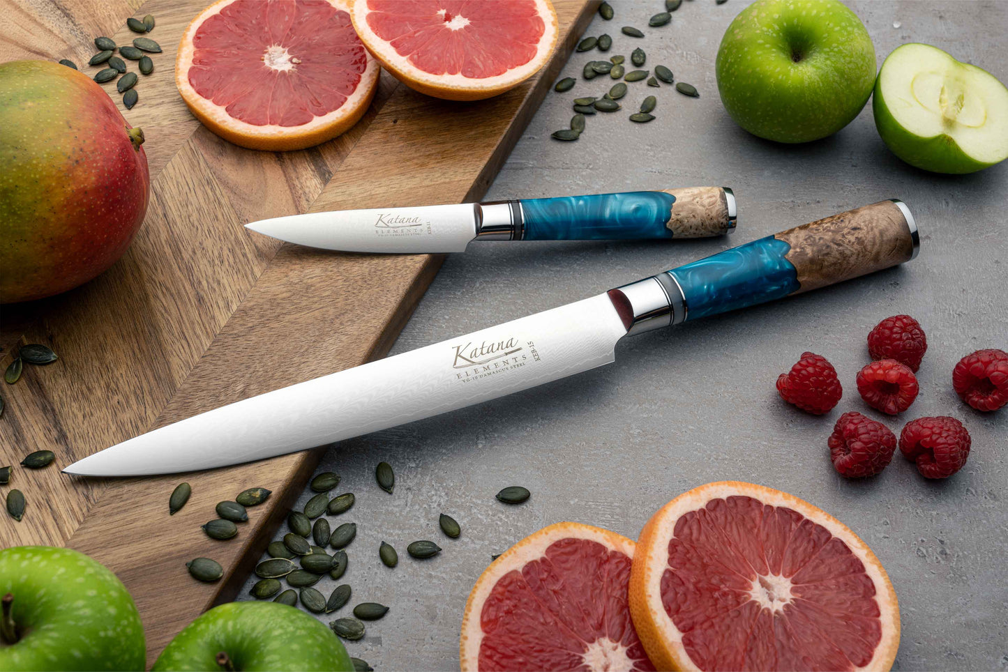 Katana Saya Elements Ocean 2 Pce Carving Set