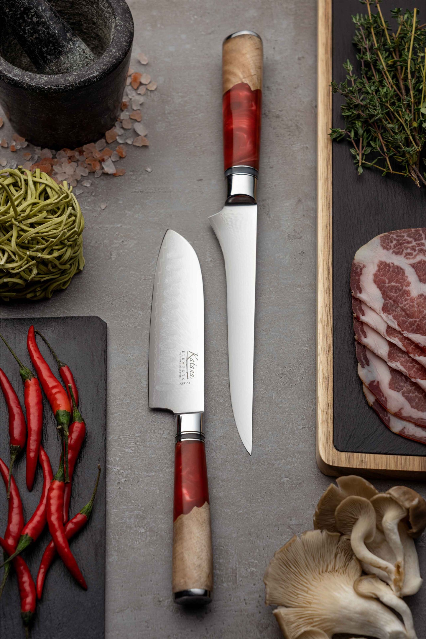 Katana Saya Elements Volcanic 18cm Santoku Knife