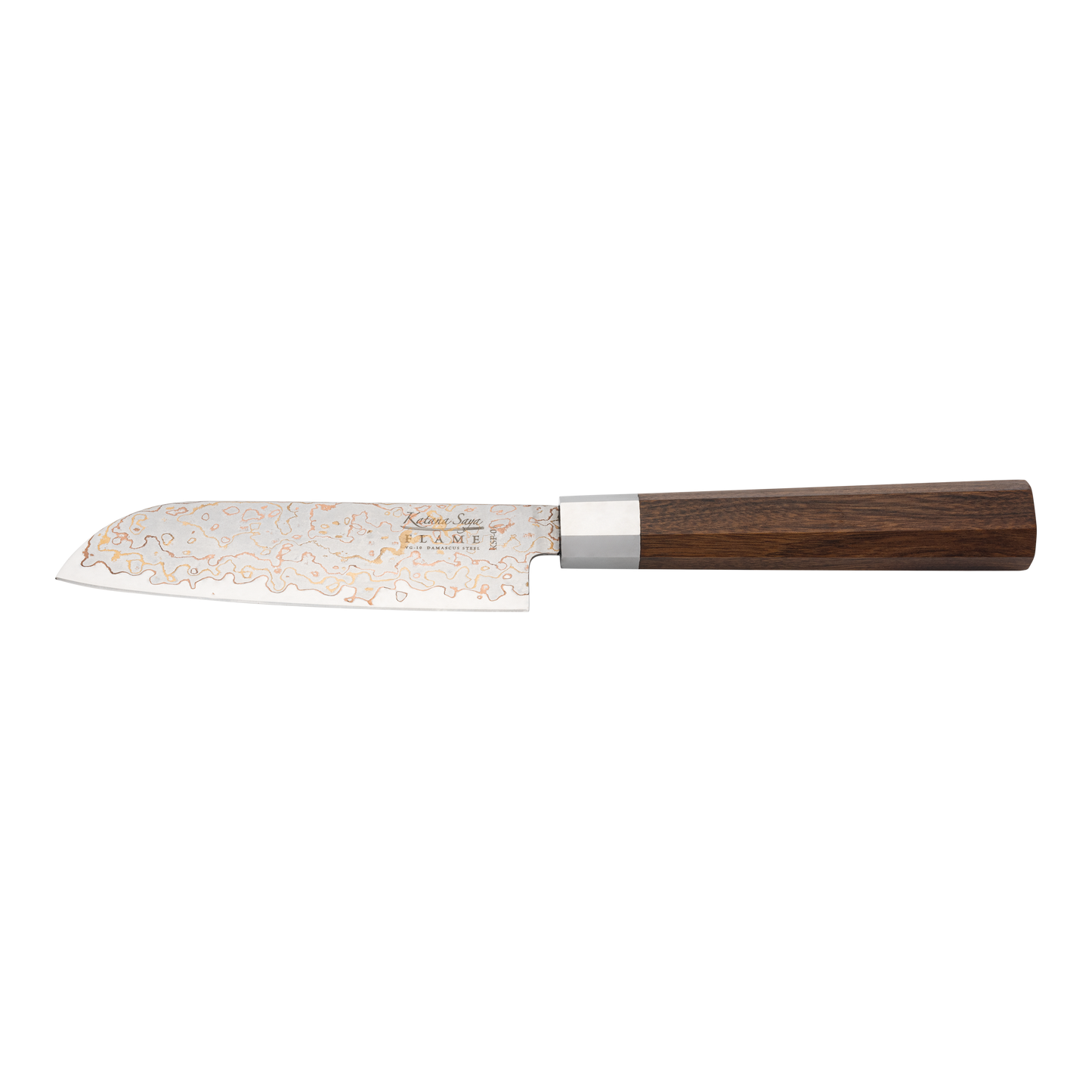 Katana Saya Flame 12cm Santoku Knife Rosewood