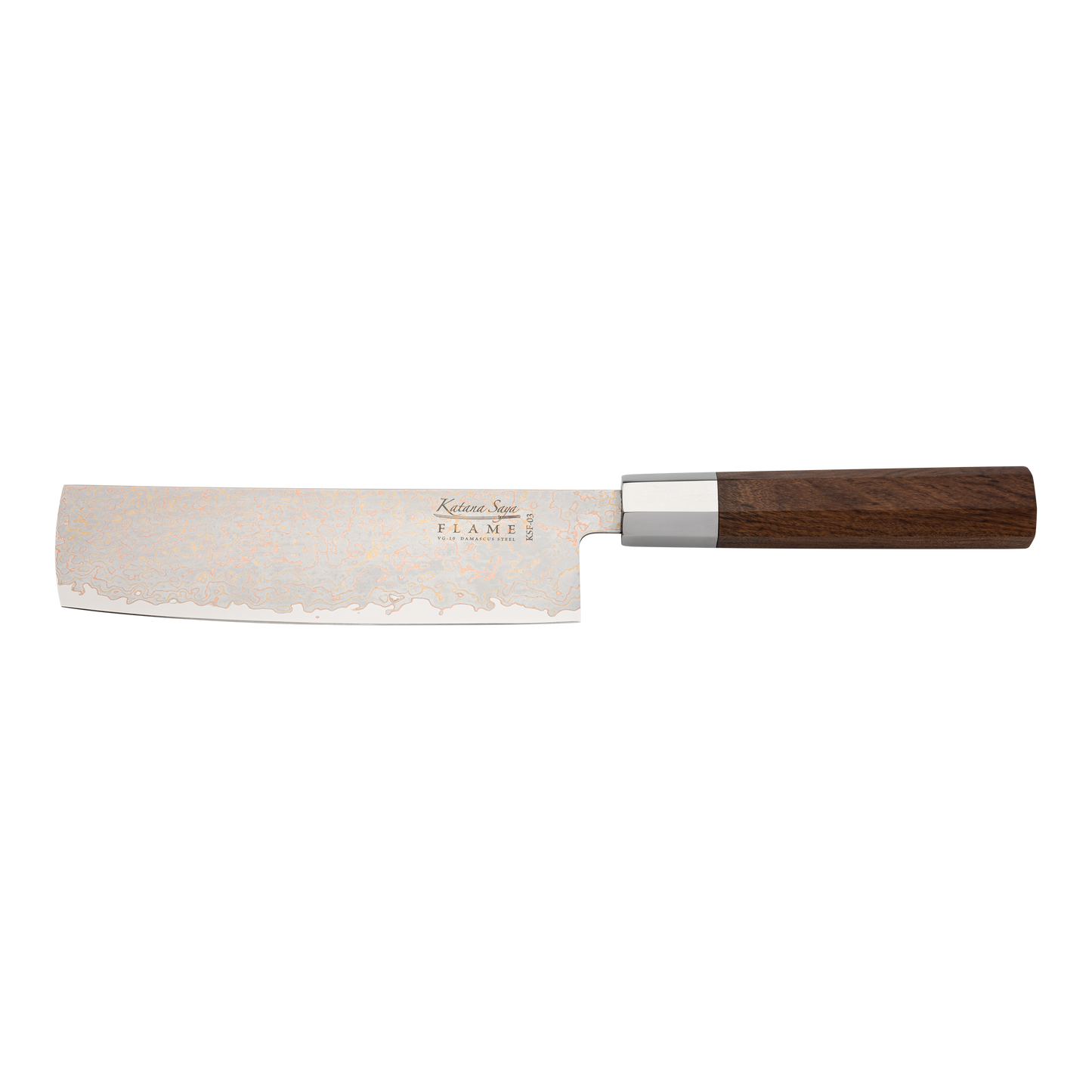 Katana Flame 18cm Nakiri Knife Rosewood