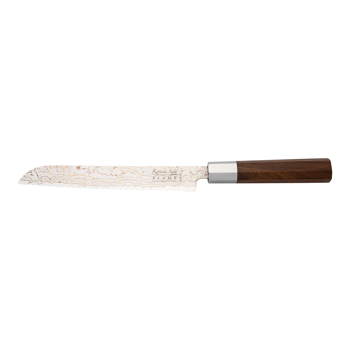 Katana Flame Bread Knife 20cm Rosewood