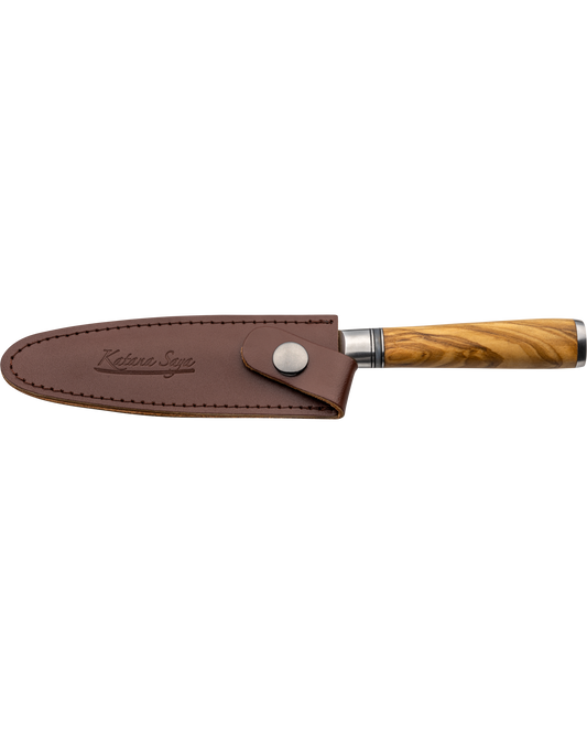 Katana Saya Olive Wood Utility Knife 12cm