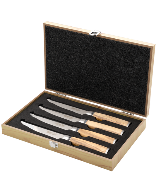 Katana Saya Olive Wood Steak Knife Set 4 Piece