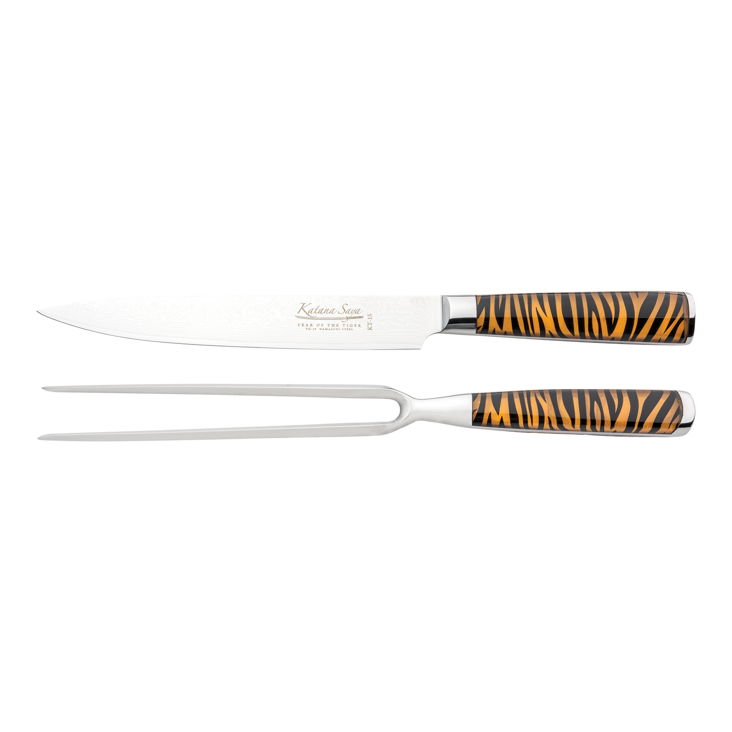 Katana Saya Tiger 2 Pce Carving Set