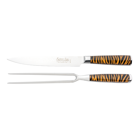 Katana Saya Tiger 2 Pce Carving Set