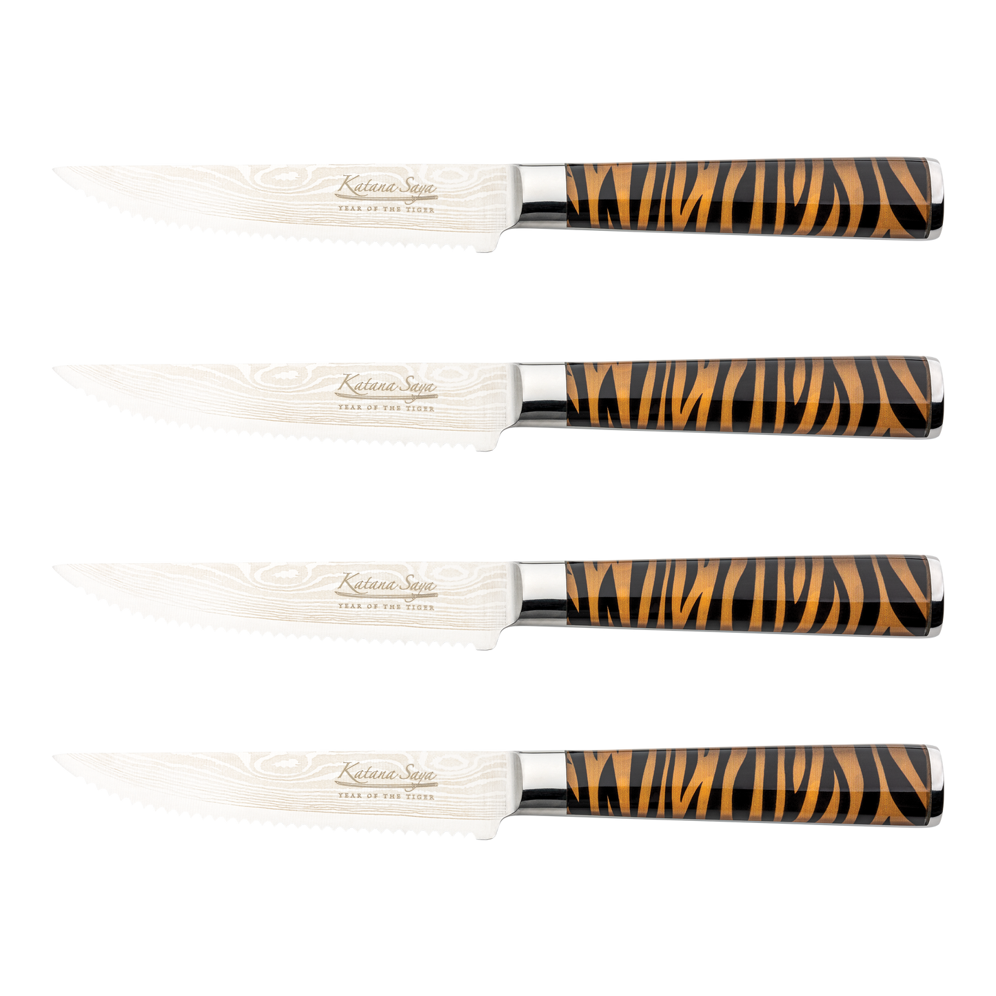 Katana Saya Tiger 4 Pce Steak Knife Set