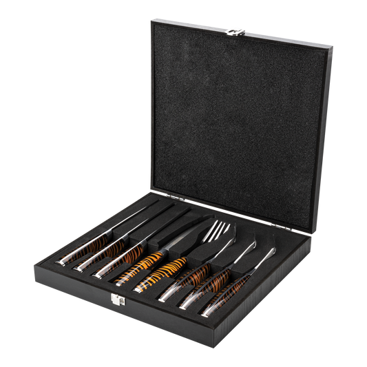 Katana Saya Tiger 8 Pce Steak Knife & Fork Set