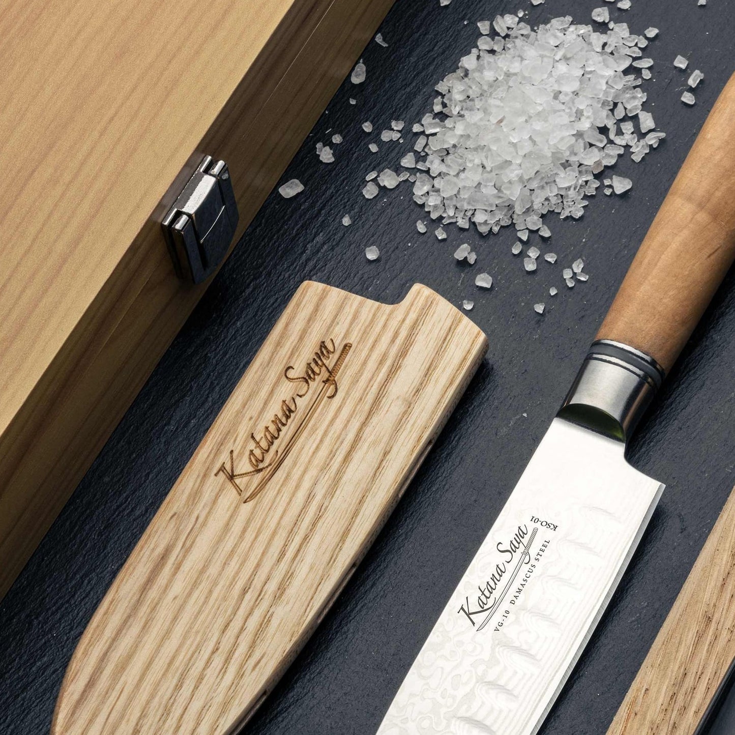 Katana Saya Olive Wood 18cm Nakiri Knife