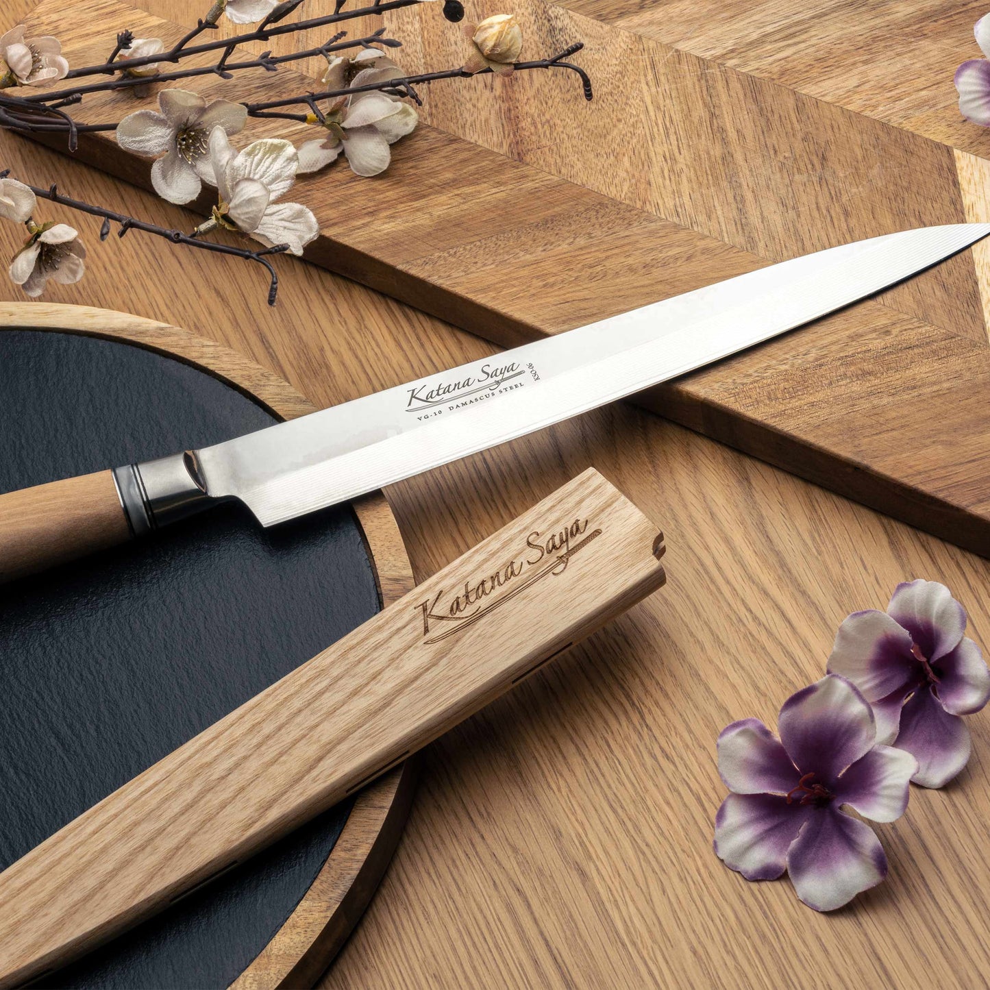 Katana Saya Olive Wood 24cm Yanagi Sashimi Knife