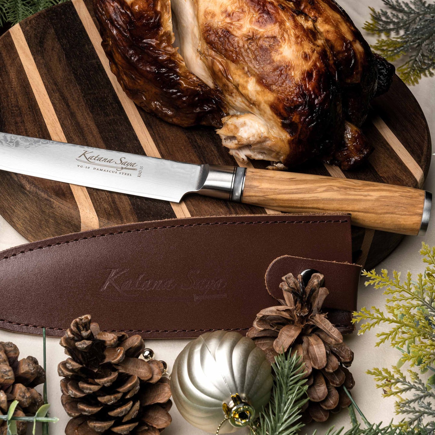 Katana Saya Olive Wood 30cm Ham Slicer