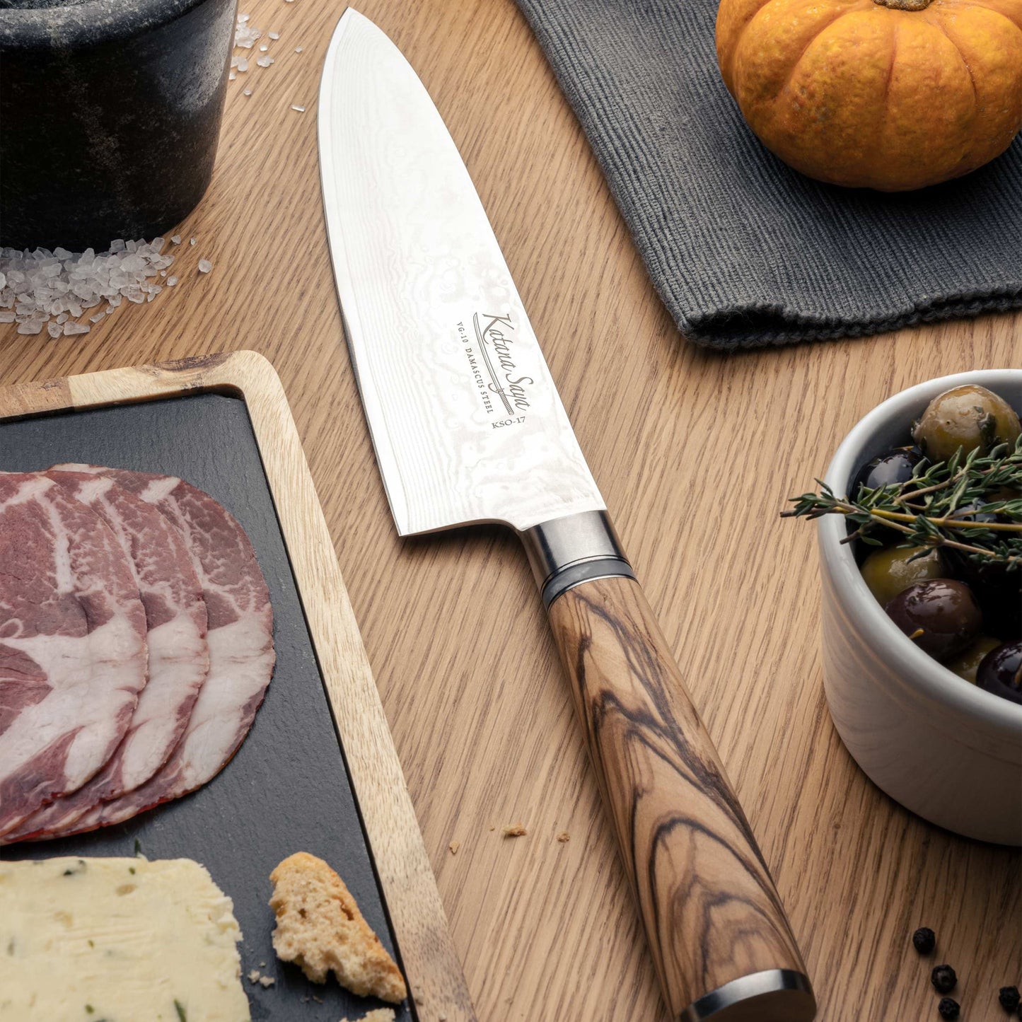 Katana Saya Olive Wood 20cm Gyuto Knife