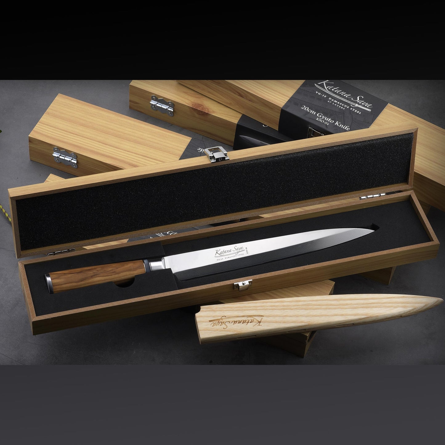 Katana Saya Olive Wood 24cm Yanagi Sashimi Knife