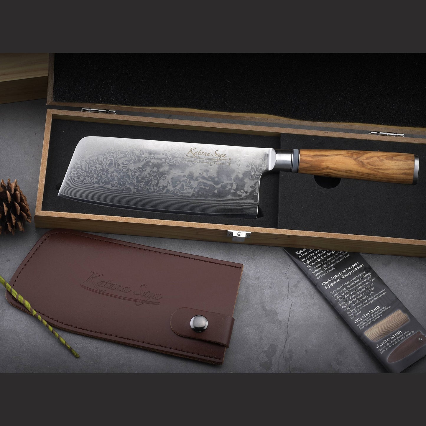 Katana Saya Olive Wood 18cm Chopping Knife