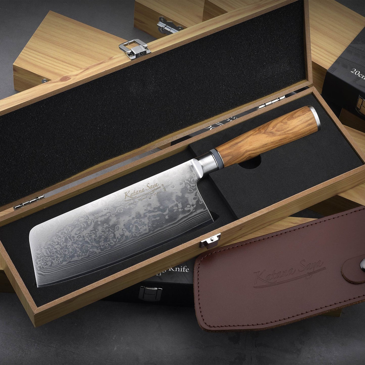 Katana Saya Olive Wood 18cm Chopping Knife