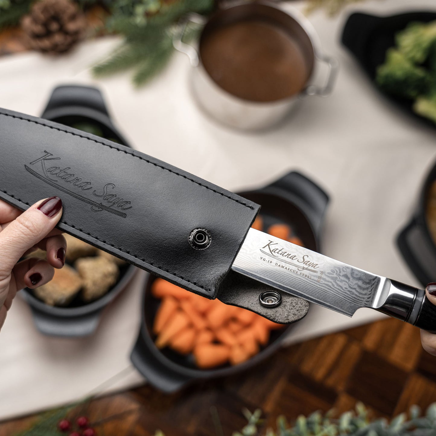 Katana Saya Pakkawood 2 Pce Carving Set