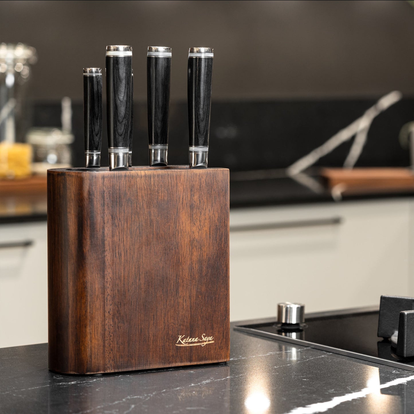 Katana Saya Pakkawood 6 Pce Knife Block Set