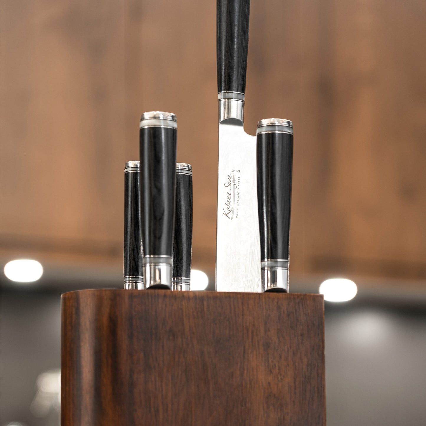 Katana Saya Pakkawood 6 Pce Knife Block Set