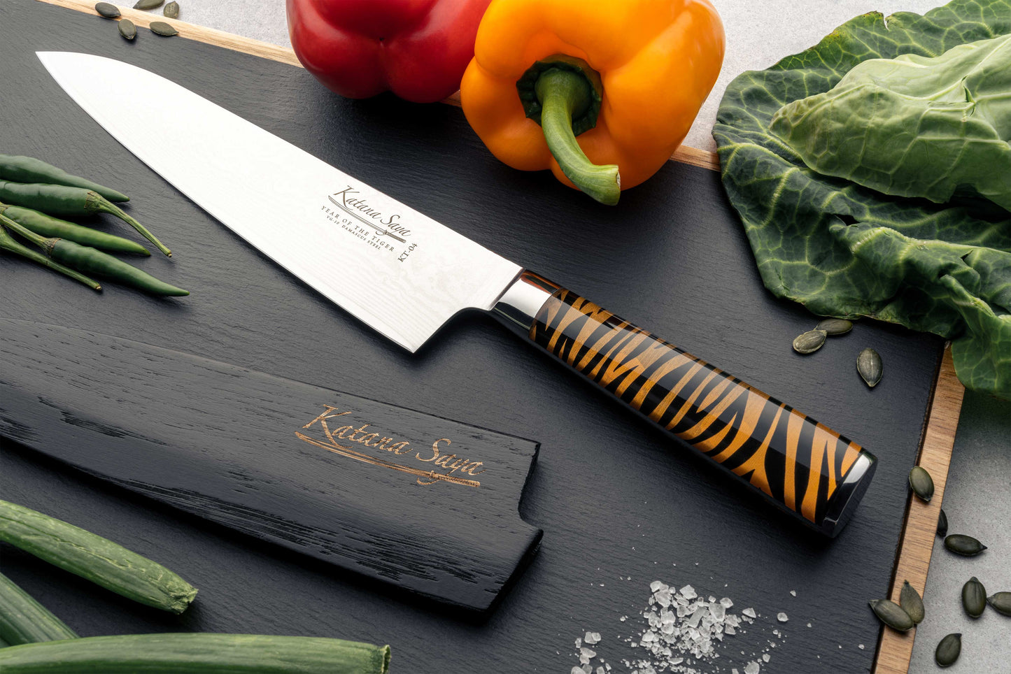 Katana Saya Tiger 20cm Gyuto Knife