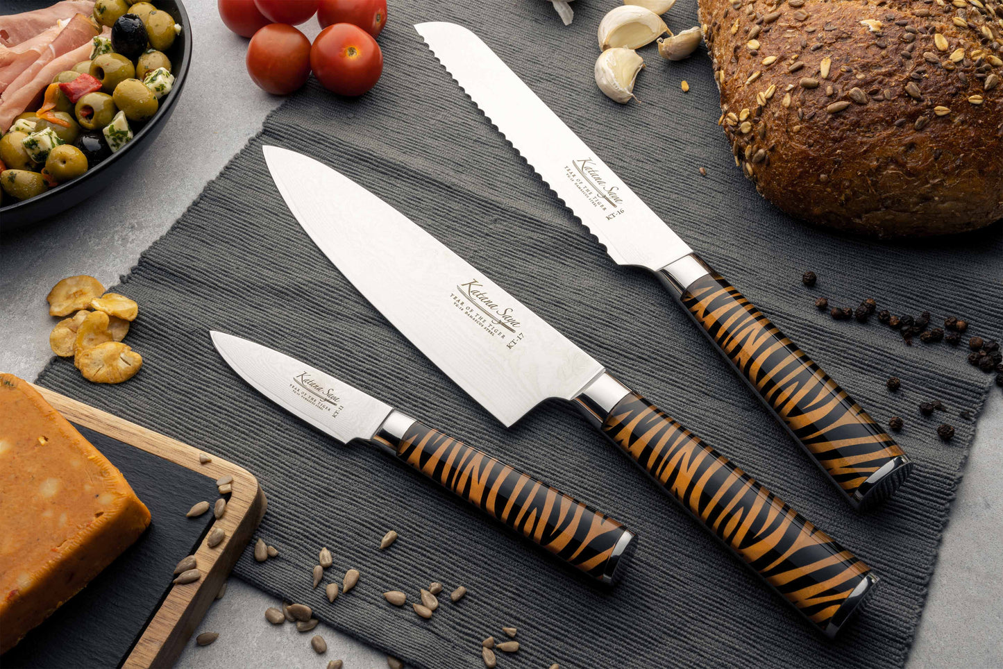 Katana Saya Tiger 6 Pce Knife Block Set