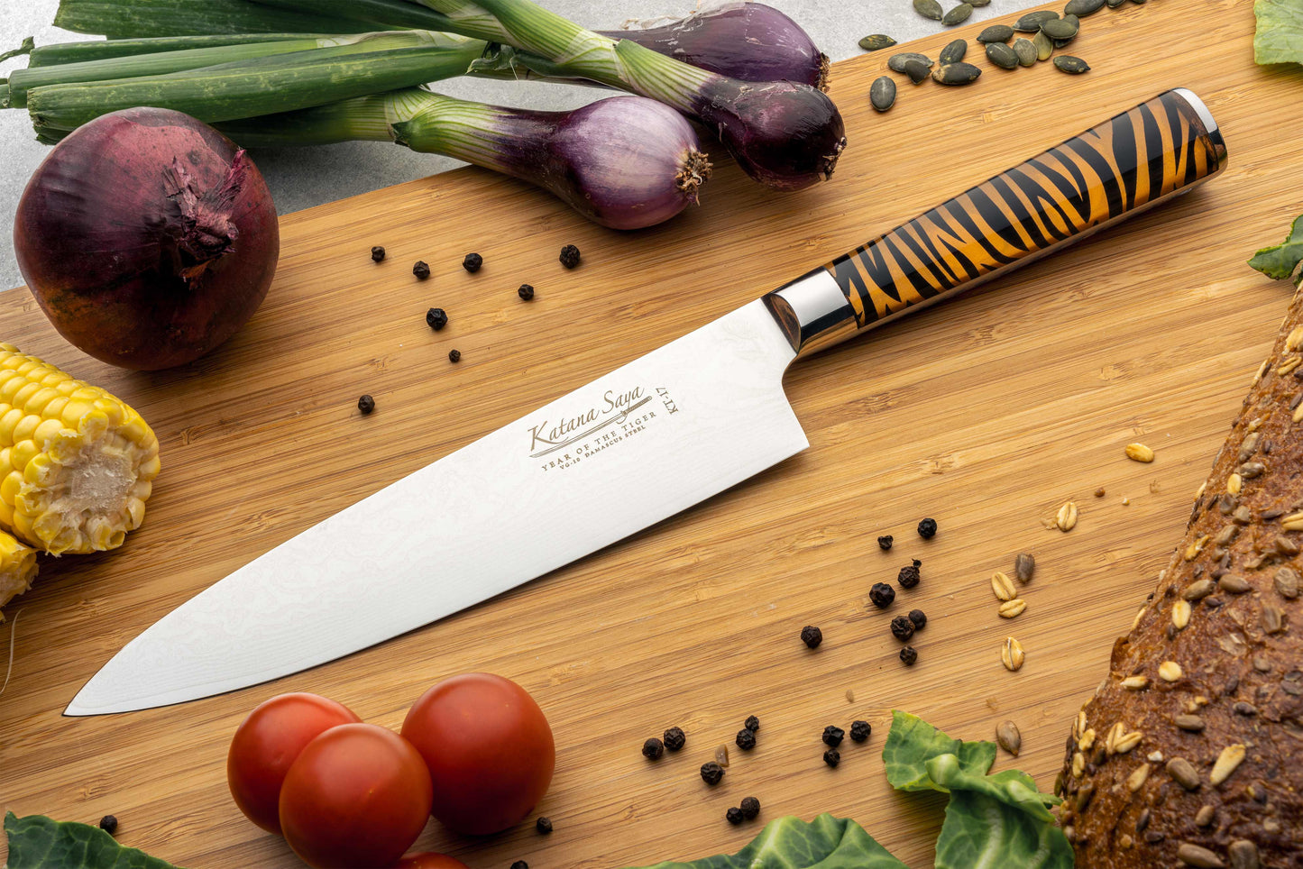Katana Saya Tiger 6 Pce Knife Block Set