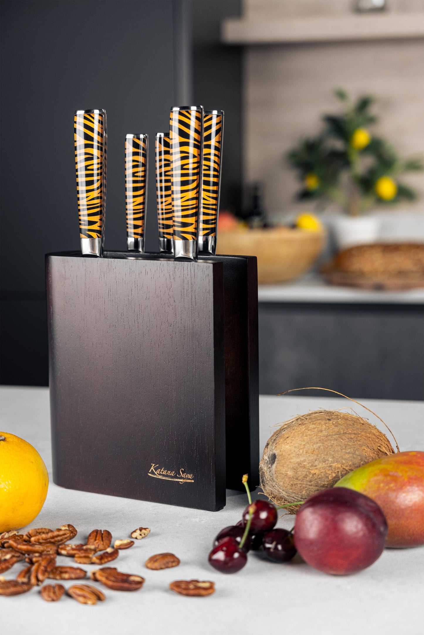 Katana Saya Tiger 6 Pce Knife Block Set