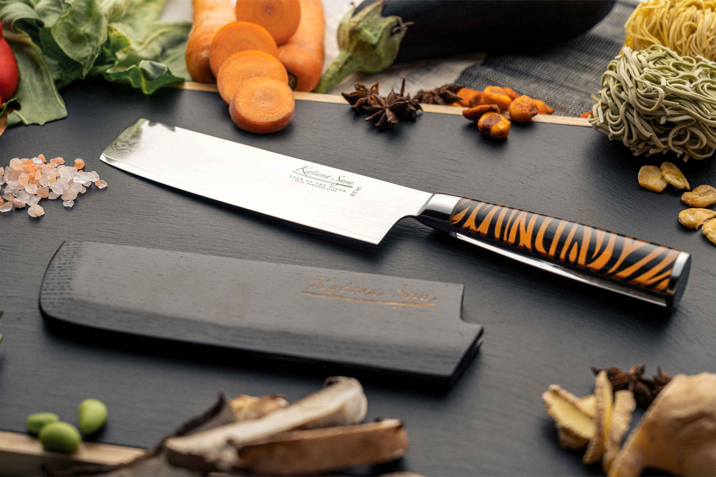 Katana Saya Tiger 18cm Nakiri Knife