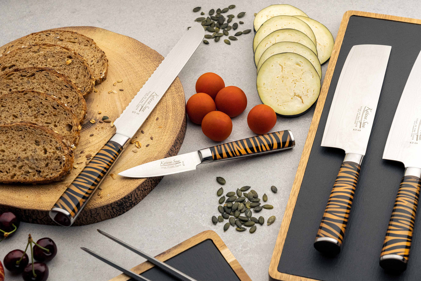 Katana Saya Tiger 3 Pce Knife Set