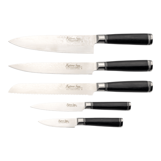 Katana Saya Pakkawood 6 Pce Knife Block Set