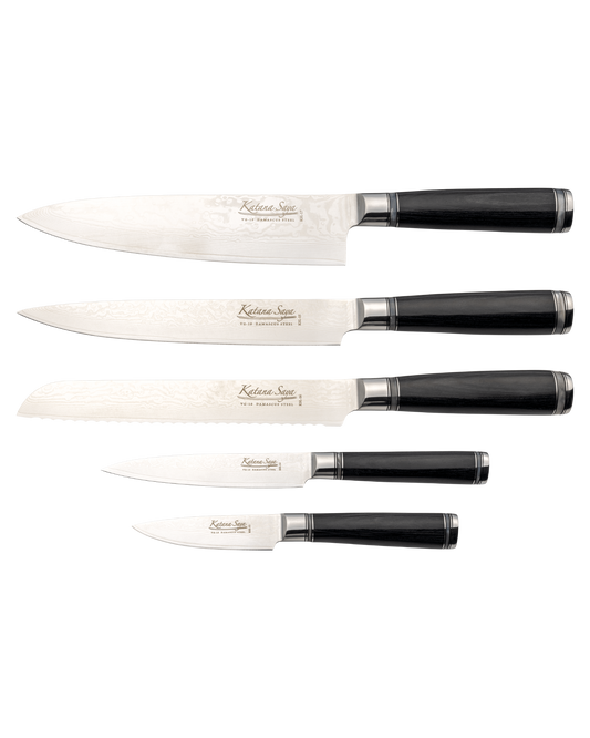 Katana Saya Pakkawood Knife Block Set 6 Pce