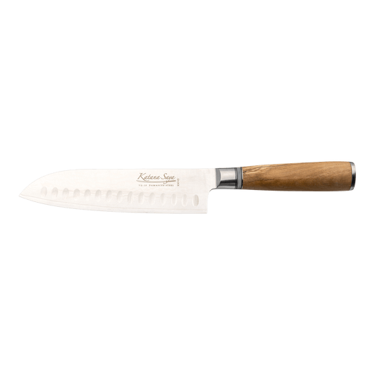 Katana Saya Olive Wood 18cm Santoku Knife