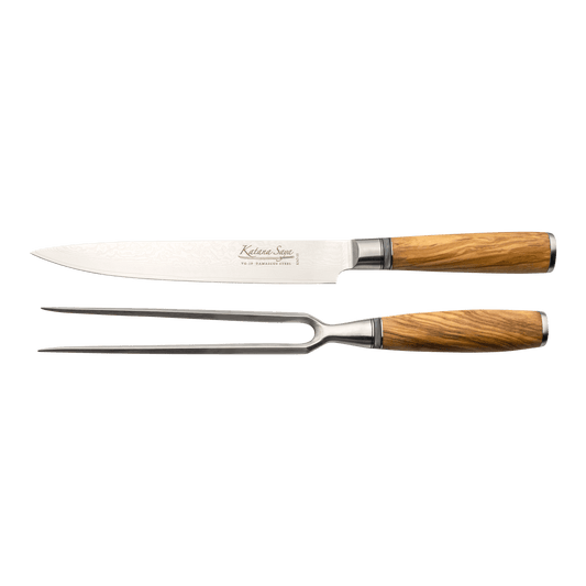 Katana Saya Olive Wood 2 Pce Carving Set