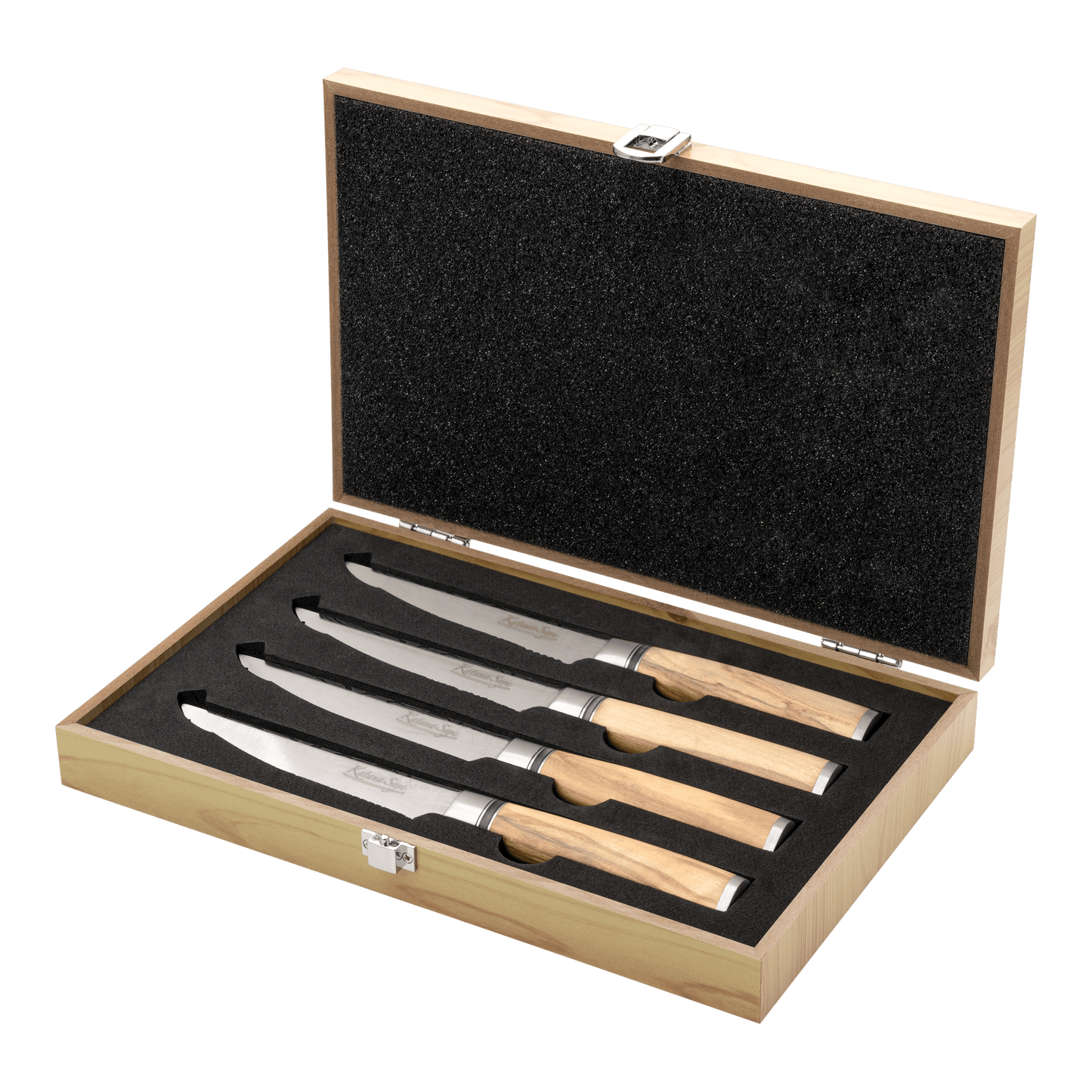 Katana Saya Olive Wood 4 Pce Steak Knife Set