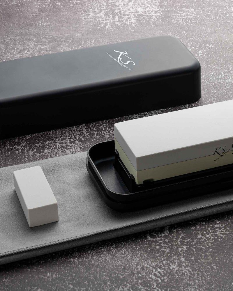 Katana Saya Whetstone Sharpening Kit (Medium 1000/ Super Fine 9000)
