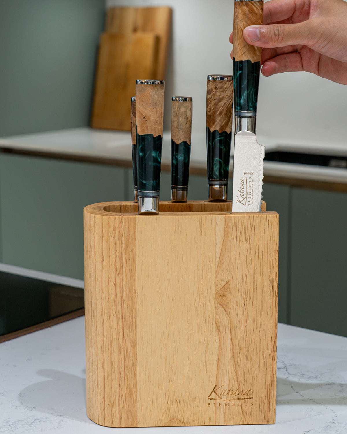 Katana Elements Rainforest Knife Block Set 6 Piece