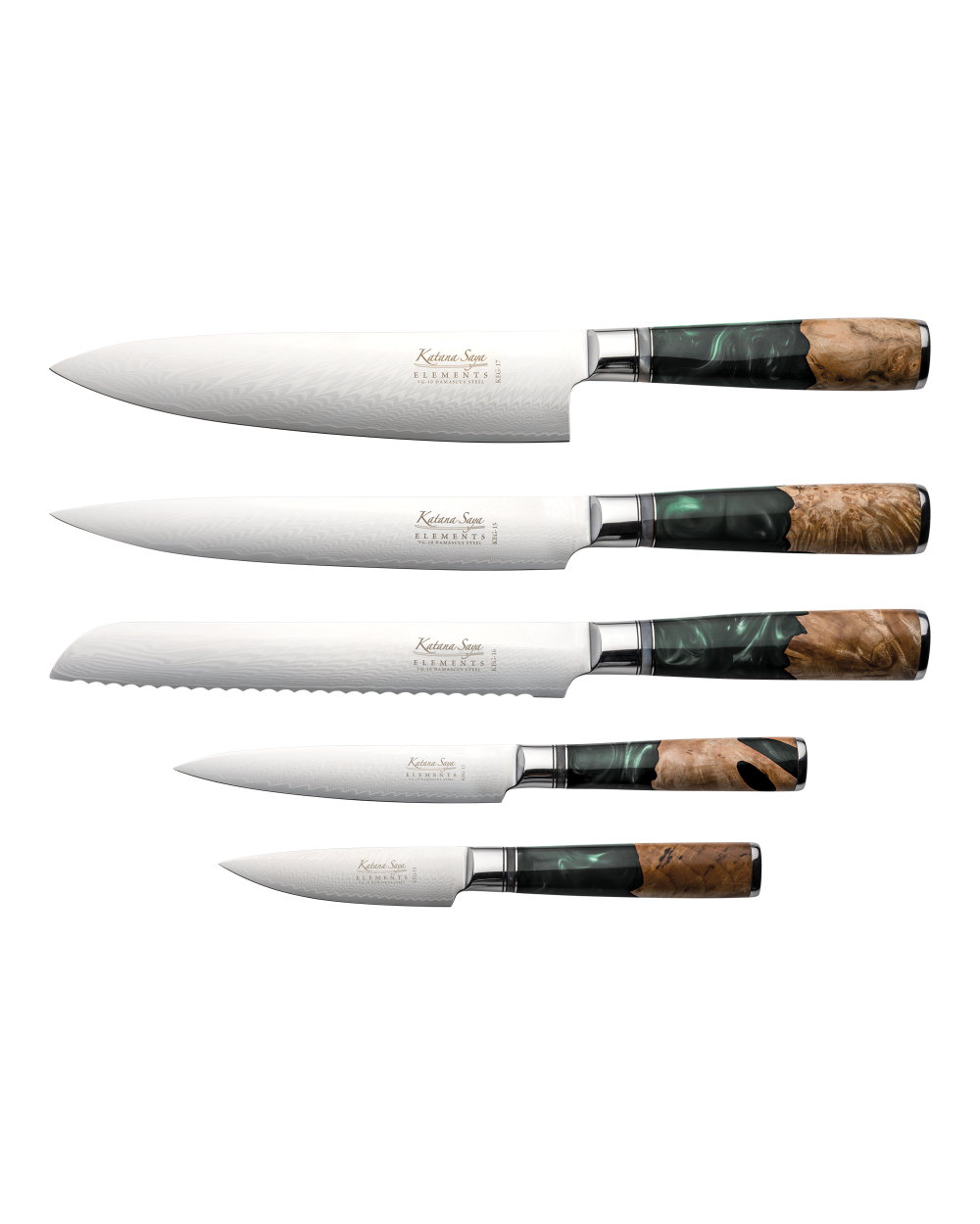 Katana Elements Rainforest Knife Block Set 6 Piece