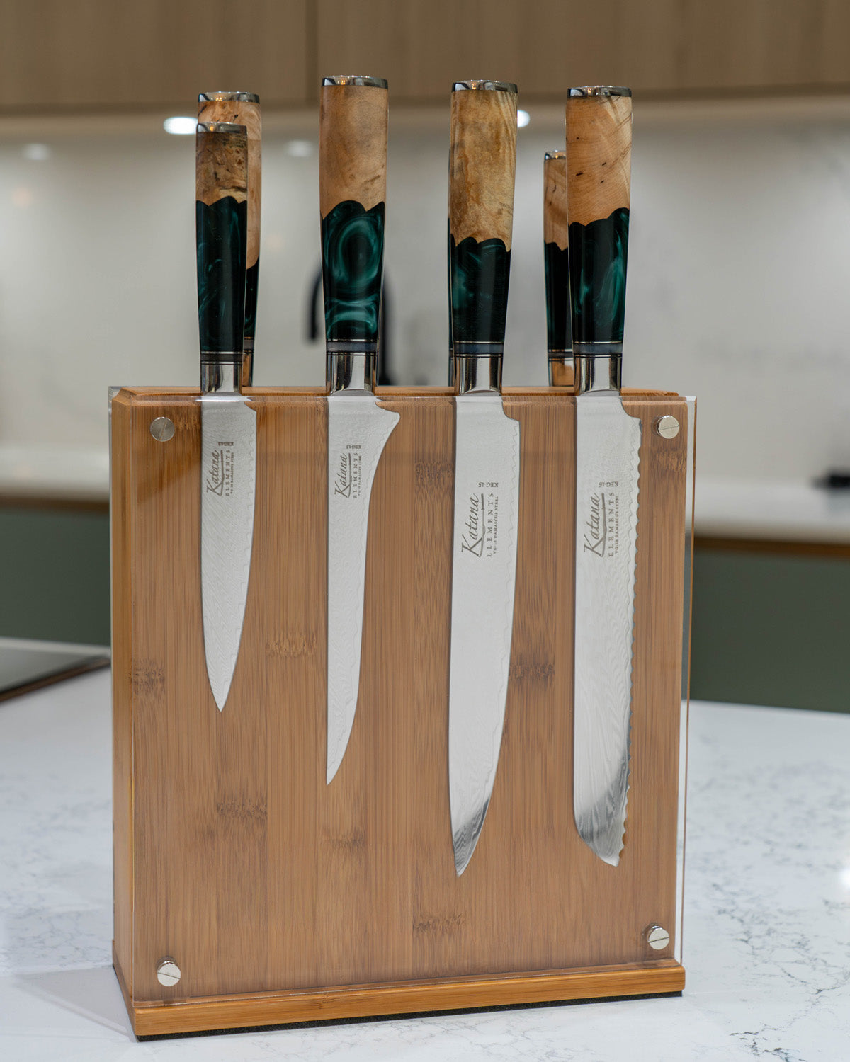 Katana Elements Rainforest Knife Block Set 9 Piecee