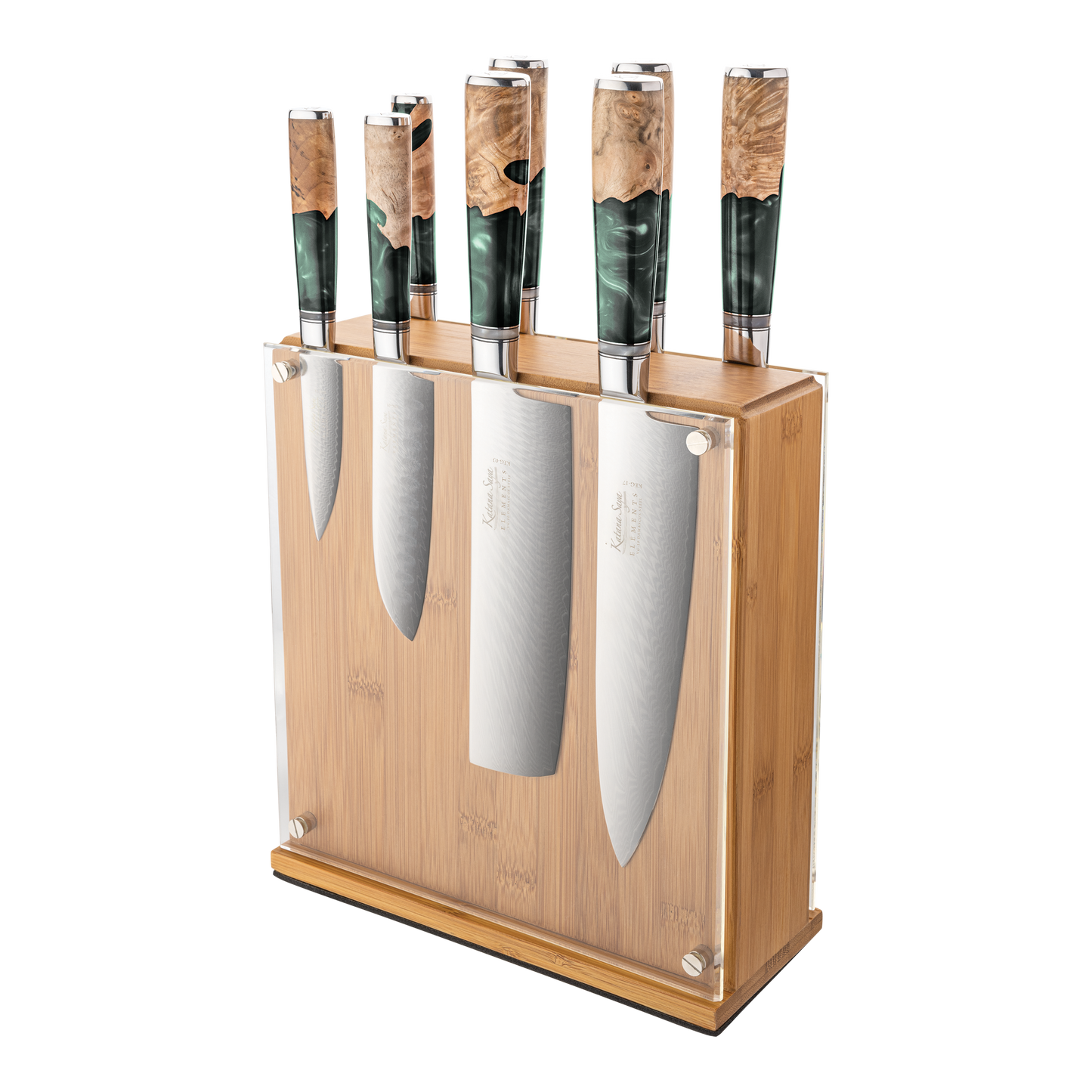 Katana Saya Elements Rainforest 9 Pce Knife Block Set