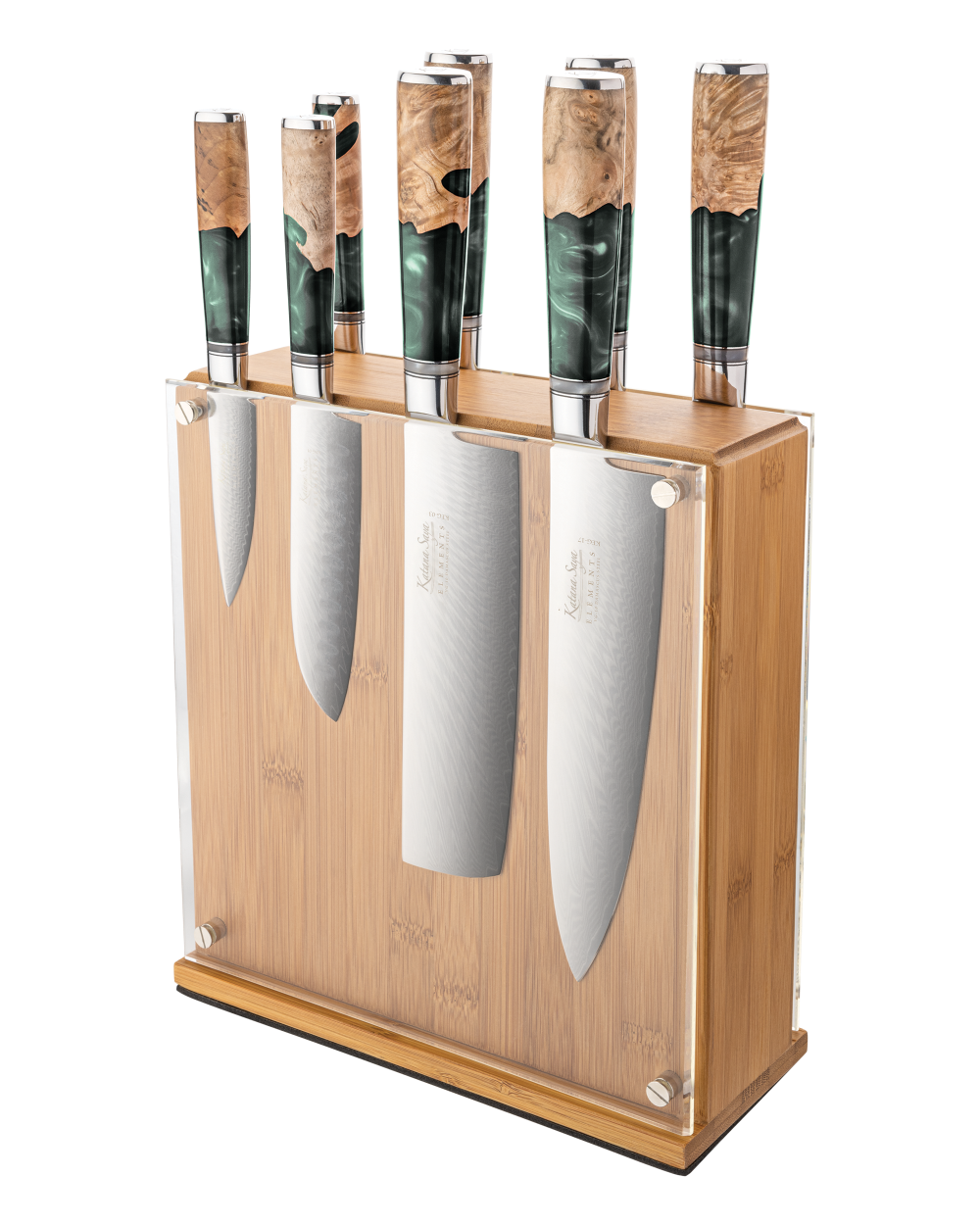 Katana Elements Rainforest Knife Block Set 9 Piecee