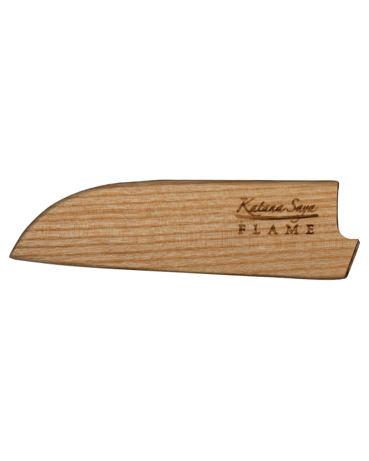 Katana Flame Santoku Knife 12cm Olive Wood