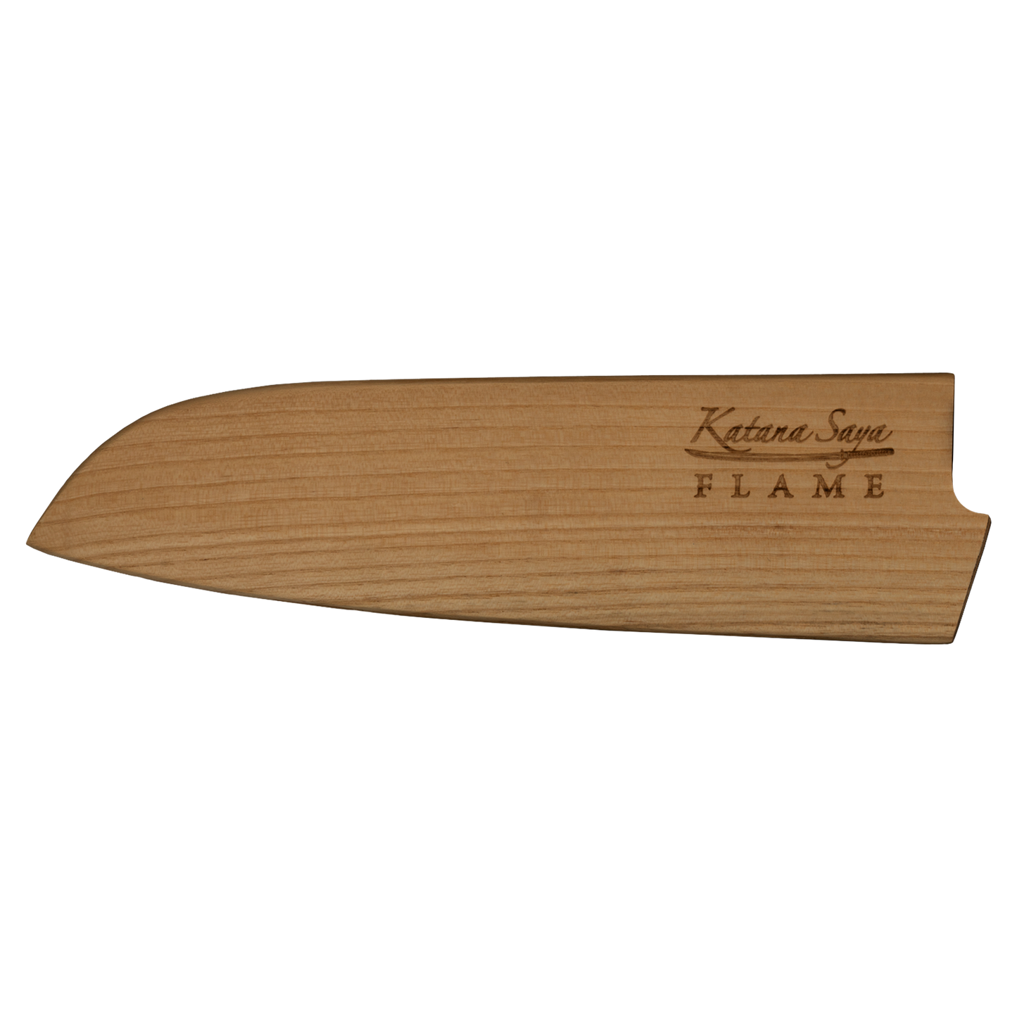 Katana Saya Flame 18cm Santoku Knife Olive Wood