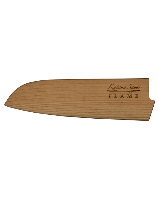 Katana Flame Santoku Knife 18cm Olive Wood