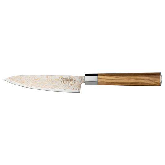 Katana Saya Flame 12cm Utility Knife Olive Wood