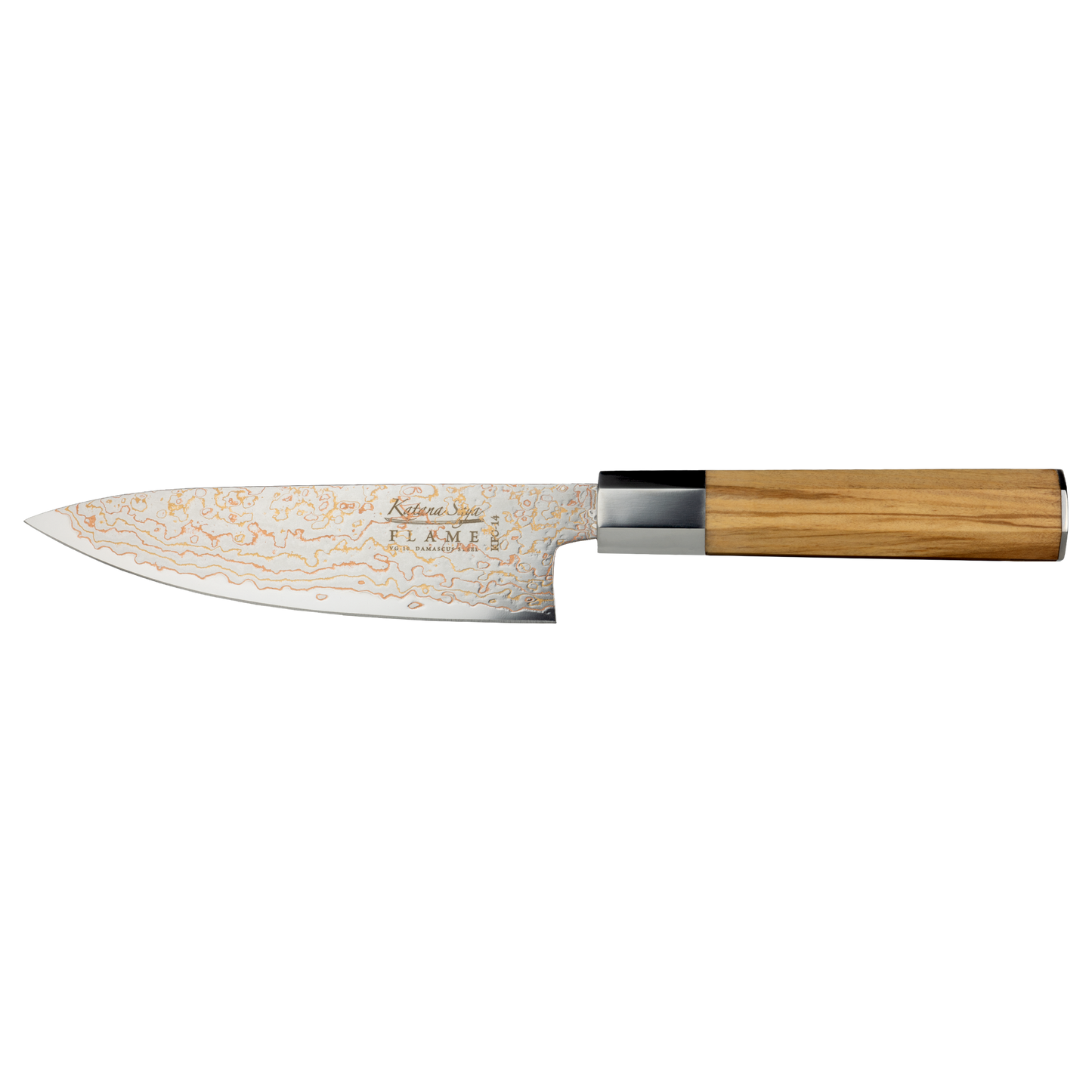 Katana Flame 15cm Chef's Knife Olive Wood
