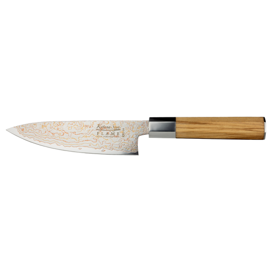 Katana Flame 15cm Chef's Knife Olive Wood