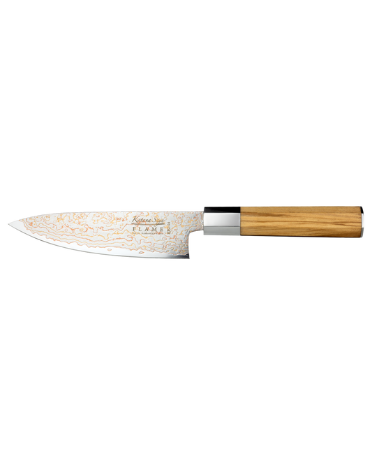 Katana Flame Chef's Knife 15cm Olive Wood